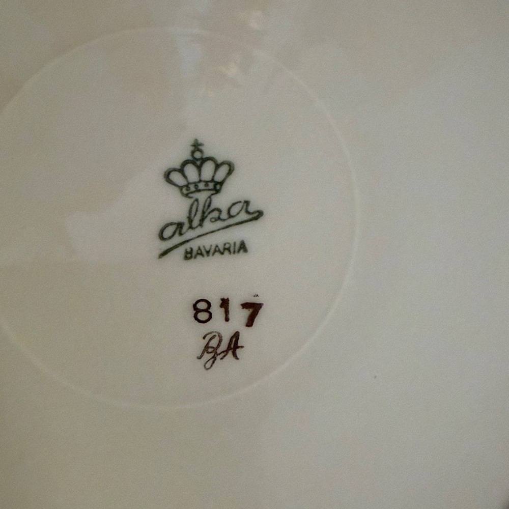 Alka Bavarian Porcelain 3 piece Teacup and Saucer Set with Dessert Plate - Picture 5 of 12